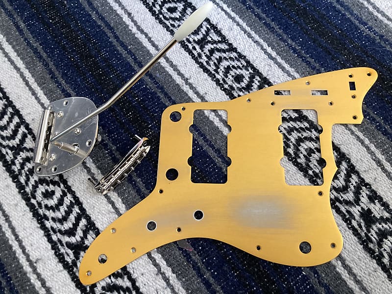 Jazzmaster gold anodized pickguard with tremolo & bridge Reverb