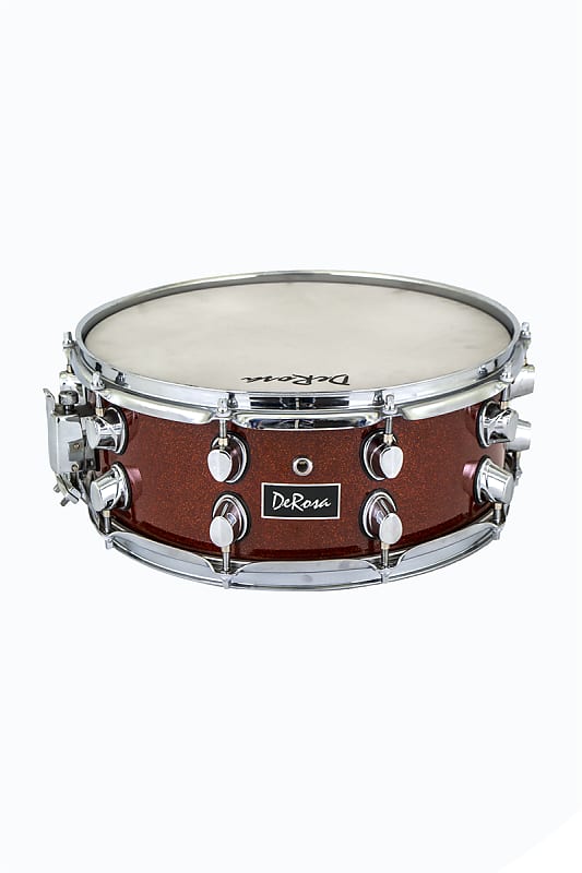 De Rosa DRMS55-MWR 14" Snare Drum with Sticks & Drum Key - Metallic Wine Red image 1