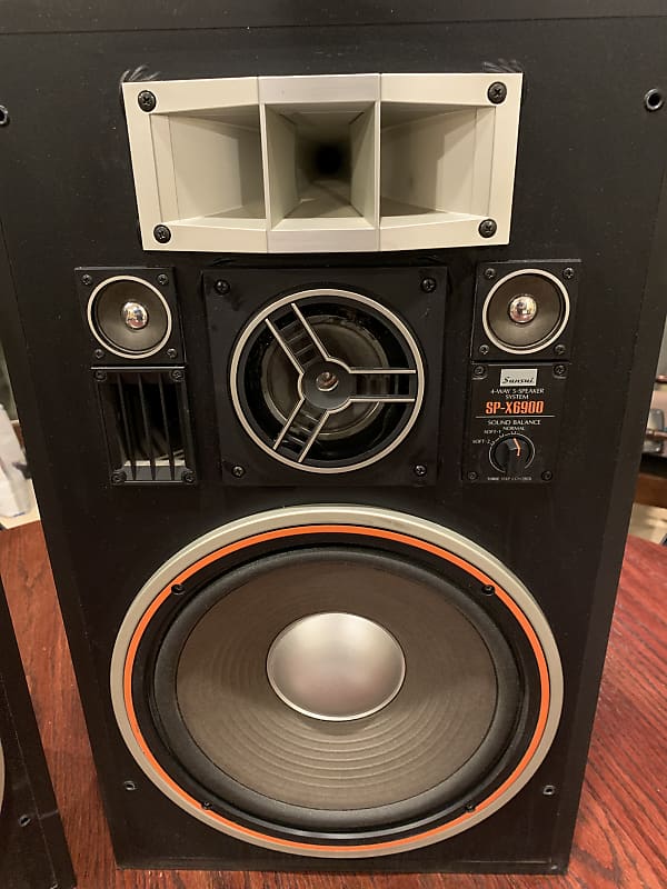 Sansui SP-X6900 4way 1970's Walnut veneer with wood lattice fronts