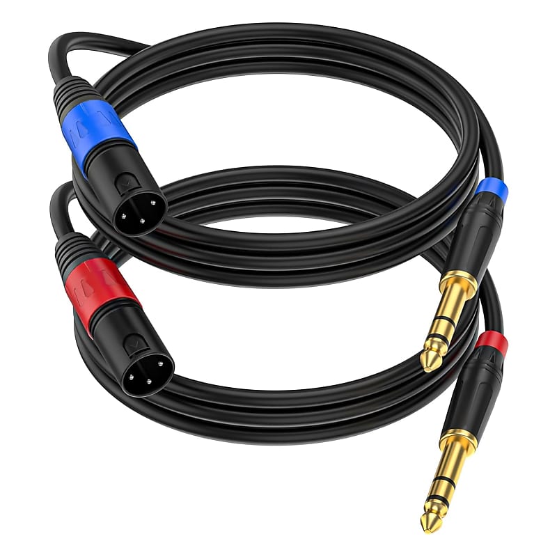 Male XLR to 1/4 Inch (6.35mm) TRS Mono Jack Microphone Reverb