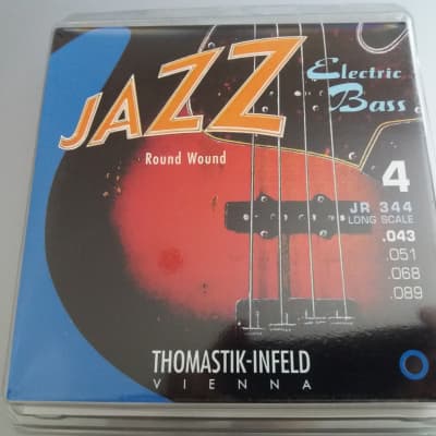 Thomastik-Infeld JR345 Jeu de 5 cordes pour guitare basse Jazz Round Wound  Long Scale ; Pure Nickel Rounds G, D, A, F, B