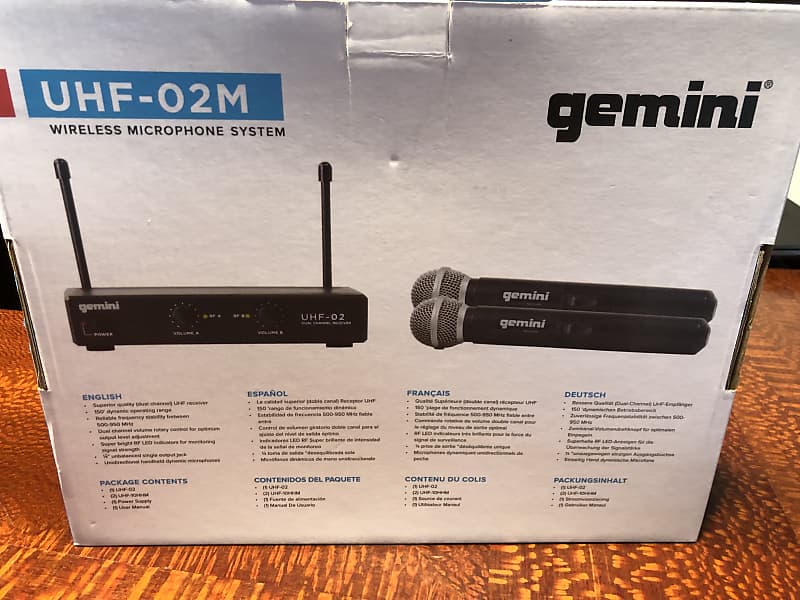 Gemini UHF 02M 2 Channel Wireless Microphone System Band S12