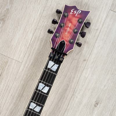 ESP USA Eclipse FR Guitar, Floyd Rose, EMG 81-X / 85-X, Quilt Cranberry Burst image 8