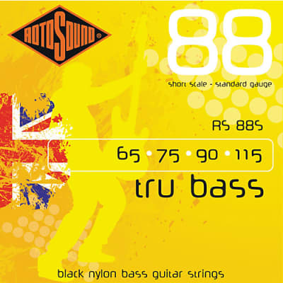 Rotosound RS88S Tru Bass Short Scale Black Nylon Bass Guitar Strings; 65-115 image 1
