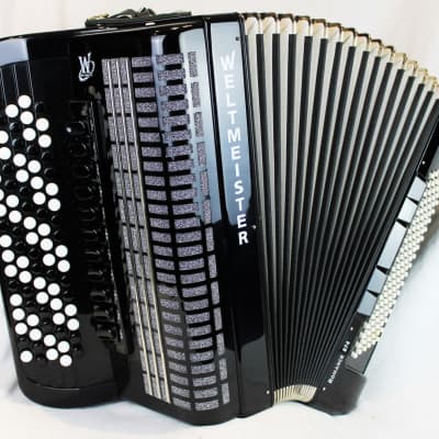 5520 - Certified Pre-Owned Black Weltmeister Romance 874 Chromatic Button Accordion B System LMMH 87 120 image 1
