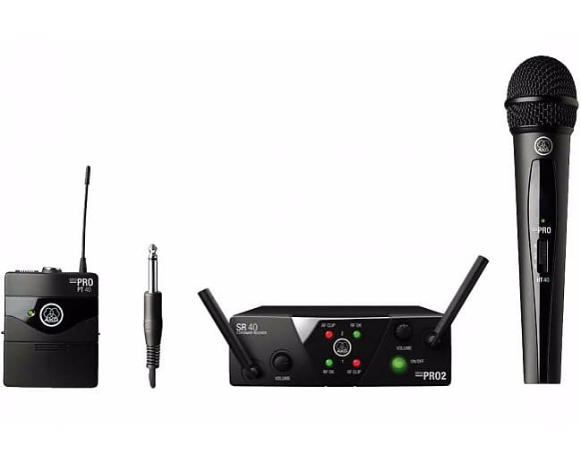 AKG WMS40 Mini Wireless Microphone System Dual Handheld Vocal Reverb