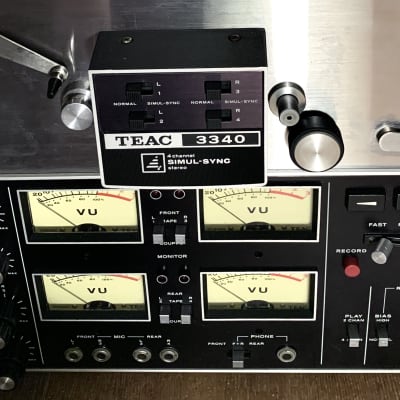 TEAC 3340 4-Channel Simul-Sync Stereo Tape Deck '70s reel to reel w orig  instruct manual + slipcover