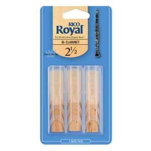 Rico RCB0325 Royal Bb Clarinet Reeds - Strength 2.5 (3-Pack)