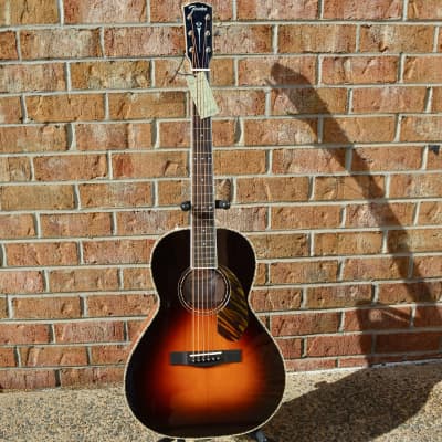 Fender PS-220E Parlor, Ovangkol Fingerboard, 3-Color Vintage Sunburst image 2