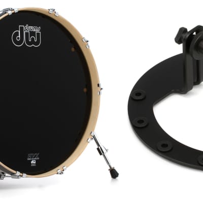 DW Performance Series Bass Drum - 18 x 22 inch - Pewter Sparkle FinishPly  Bundle with Kelly Concepts The Kelly SHU Pro Bass Drum Microphone Shockmount Kit - Aluminum - Black Finish image 1