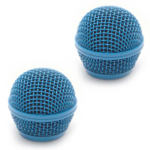 Seismic Audio SA-M30Grille-BLUE-2PACK Replacement Steel Mesh Mic Grill Heads (2-Pack)