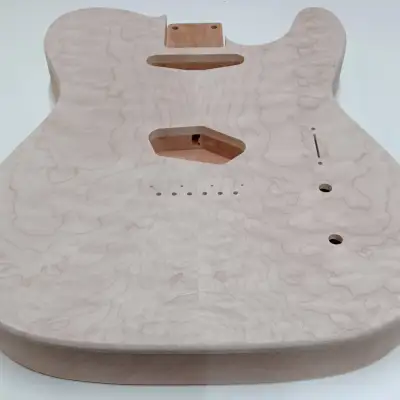 Shepard Custom Guitars  Telecaster Body Quilted Maple Top On 1pc Mahogany Backroute  2022 Unfinished image 8