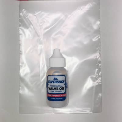 Superslick Professional Valve Oil Light Viscosity 1.25oz New bottle and label design image 1