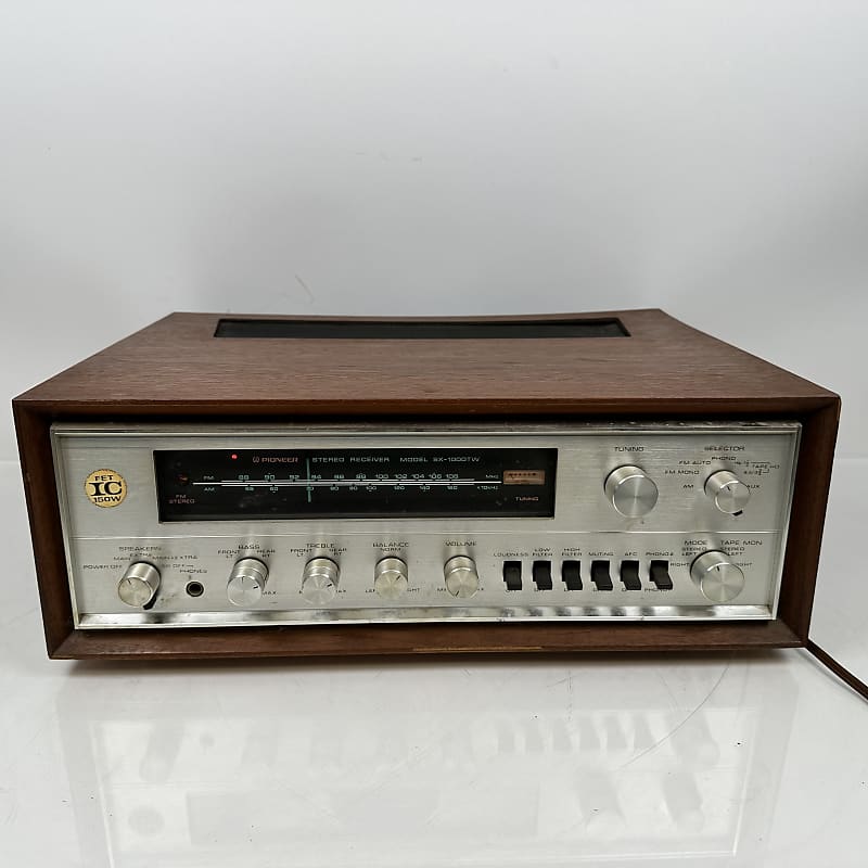 Vintage Pioneer SX-1000TW, 50W AM/FM Stereo Receiver w/ Original Cabinet  			