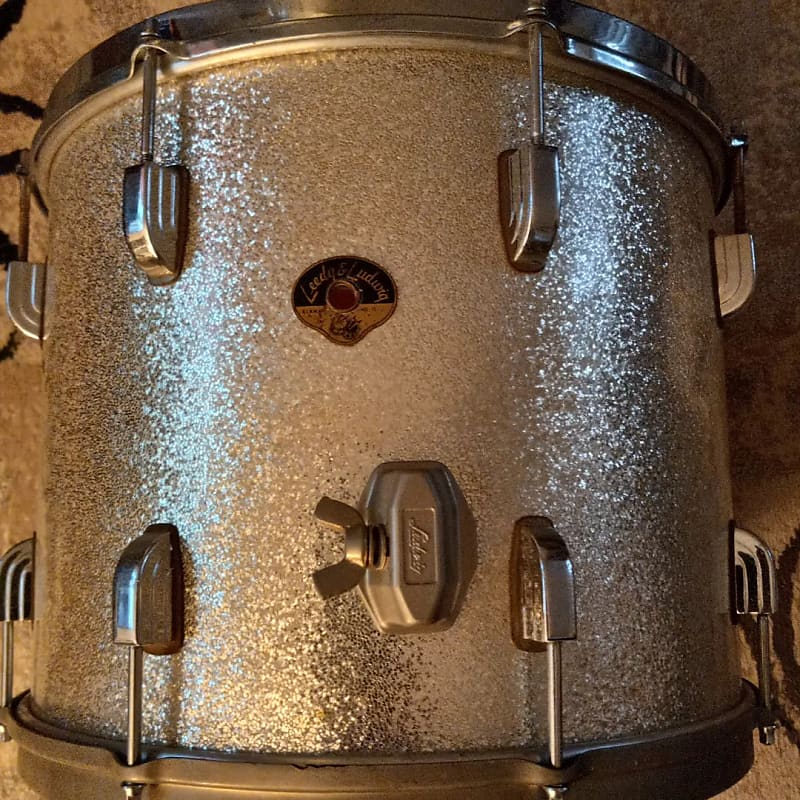 Leedy And Ludwig Converted Silver Sparkle Floor Tom Reverb