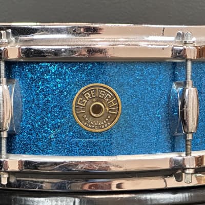 Gretsch Round Badge Blue Sparkle snare drum trio 4x14, 5.5x14, 6.5x14 image 6