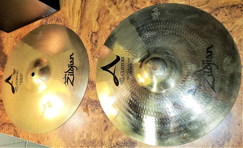 Zildjian 14" A Custom Hi-Hat Cymbals (2007/2006 Pair) image 1