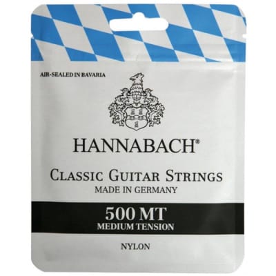 HANNABACH 500 MT Medium Tension Black Label E1-E6 Saiten für Konzertgitarre, Nylon for sale