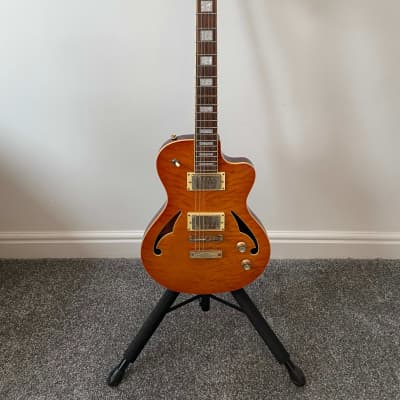 Italia Maranello Semi-tone - Rare semi hollow electric guitar in honey sunburst with soft case for sale