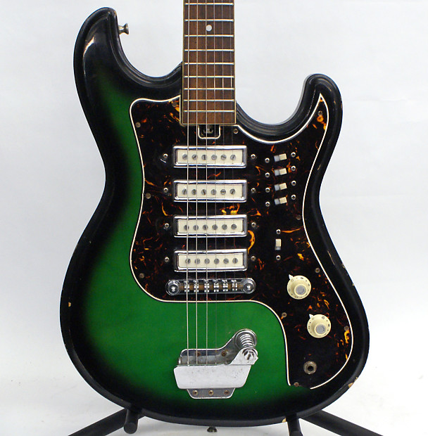Rare Vintage Sixties Greenburst Kimberly 4 Pickup Guitar | Reverb