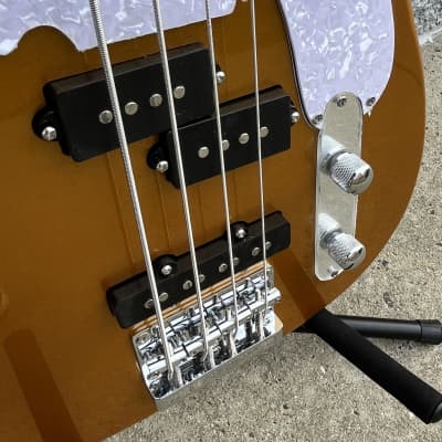 GAMMA Custom Bass Guitar T23-02, 4-String Delta Star Model, Lava Gold image 4