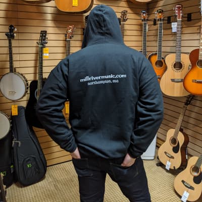 Mill River Music Zip Hoodie 1st Edition Main Logo Unisex Black XL image 3