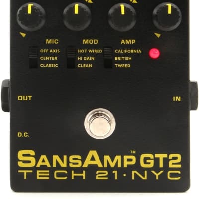 Tech 21 SansAmp GT2 Tube Amp Emulator Pedal image 1