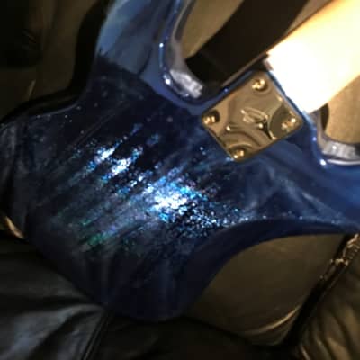 Mirror Blue Partscaster Precision Bass. New All-Parts FENDER-licensed JAZZ Bass neck. Featherweight! image 8