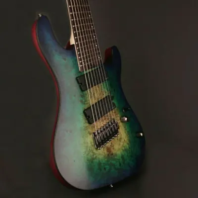 Cort KX508MS KX Series 8 String Electric Guitar. Mariana Blue Burst image 3