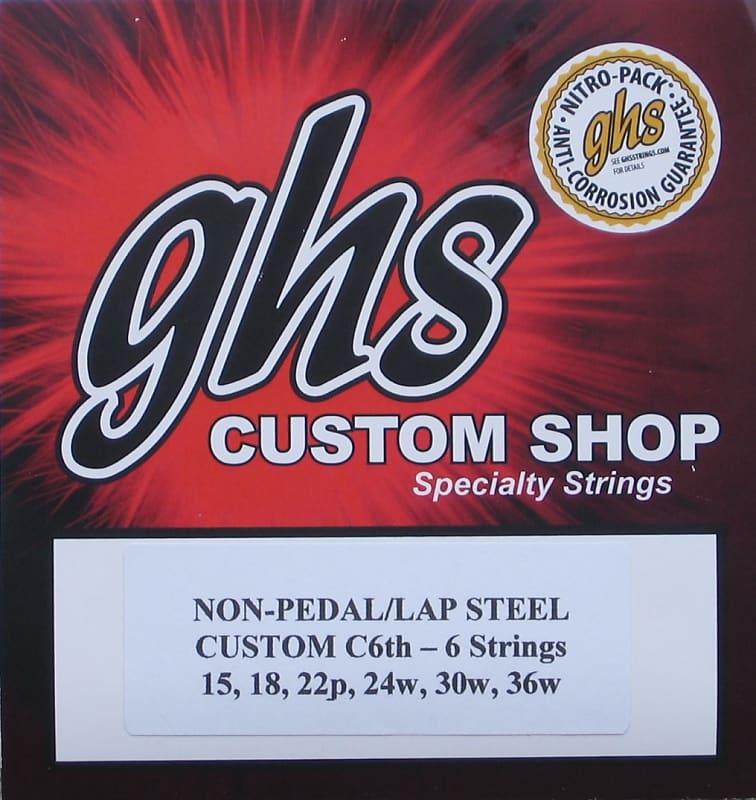 GHS Custom Lap Steel Guitar  C6th- 6  Strings - Gauges 15-36W - 2 Pack image 1