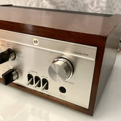 Vintage Rare Luxman SQ505X (30 WPC / 50 WPC) Integrated Amplifier - Rosewood+ Serviced + Clean image 7