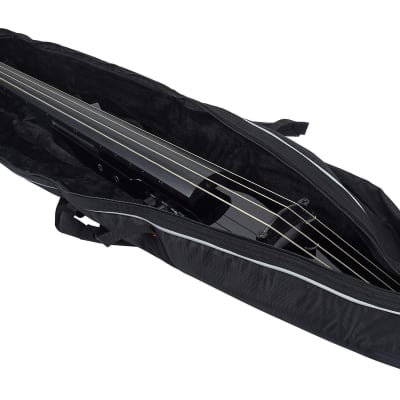 STAGG Metal Black Electric Double Bass with Gigbag Plus 1/4" Output Jack EUB Electric Upright Bass image 5