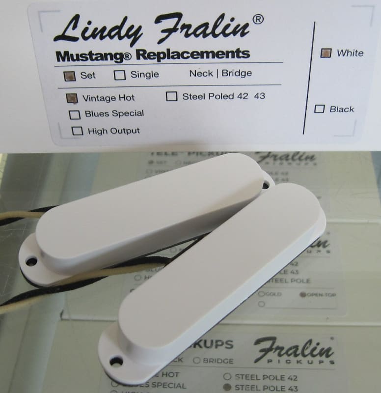 Lindy Fralin Vintage Hot Mustang Pickups Set with White Covers image 1