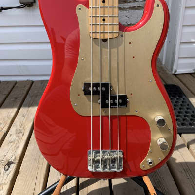 Fender Precision Bass - Roger Waters Signature Neck 2010, Standard P Bass Body 1990 Bronco Red image 2