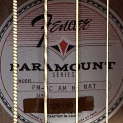 Fender PM-3 Standard Triple-0 All-Mahogany Acoustic Guitar Natural image 3