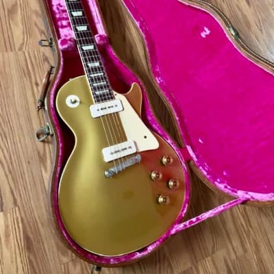 Gibson Rare Vintage 1955 Les Paul Goldtop All Gold Model Near Mint Original With Case Candy Amazing image 13