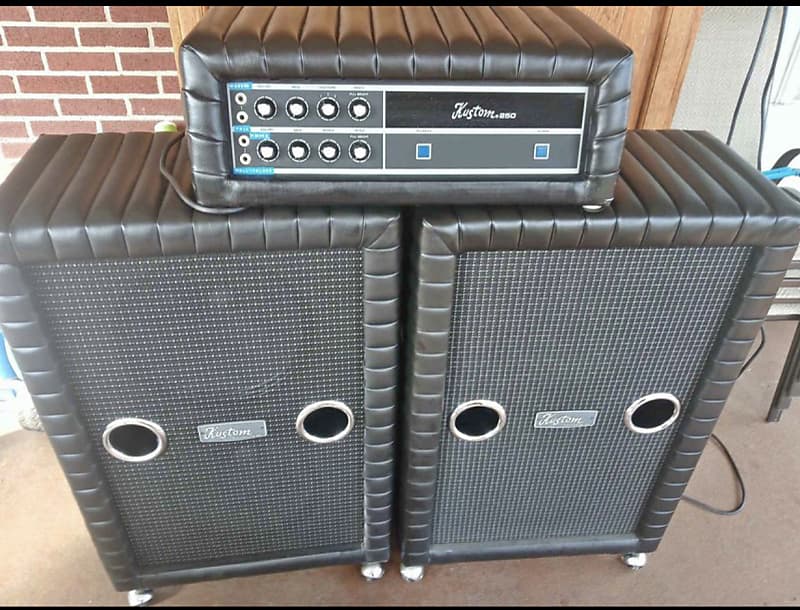 Kustom Bass 250 w/ 2x15 + powered 2x15 extension cab 1969 Reverb