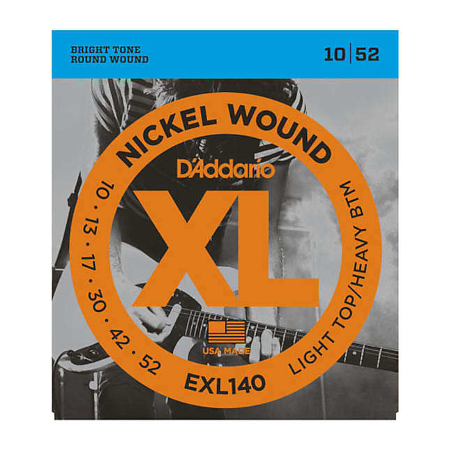 D'Addario EXL140 Nickel Wound Electric Guitar Strings, Light Top/Heavy Bottom, 10-52 image 1