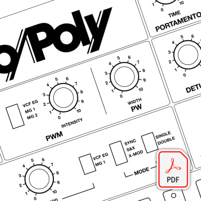 Korg (and Behringer) Mono/Poly  - Beautifully Illustrated Blank Patch Sheet PDF image 1
