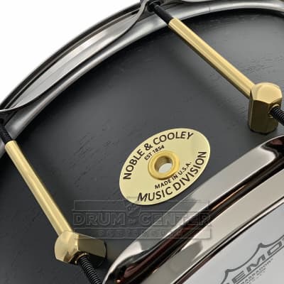 Noble & Cooley Solid Shell Classic Walnut Snare Drum 14x6 Matte Black w/Brass Hardware image 5