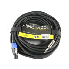 SuperFlex GOLD SFS-50NQ-SD 16-Gauge Twist Lock to 1/4" Speaker Cable - 50'