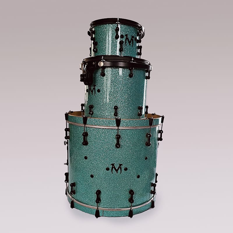 Masters of Maple Custom 3-pc Drum set - Turquoise Glass Glitter image 1