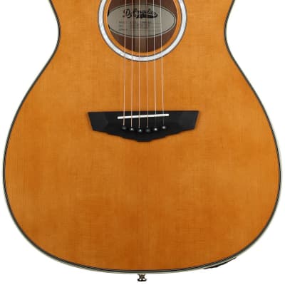 D'Angelico Excel Tammany OM Acoustic-electric Guitar - Vintage Natural  Bundle with SKB 1SKB-000 Grand Concert / 000 Sized Guitar Case image 3