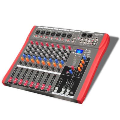 5 Core Audio Mixer DJ Equipment Digital Sound Board Karaoke XLR Mixers Professional 8 Channel Bluetooth USB w Effects for Recording Music Studio PC Podcast Instruments Consola De Sonido - MX 8CH image 1