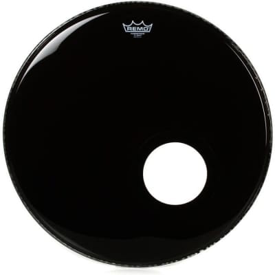 Remo Black Powerstroke P3 22" Drum Head w/5 Black Dynamo Installed