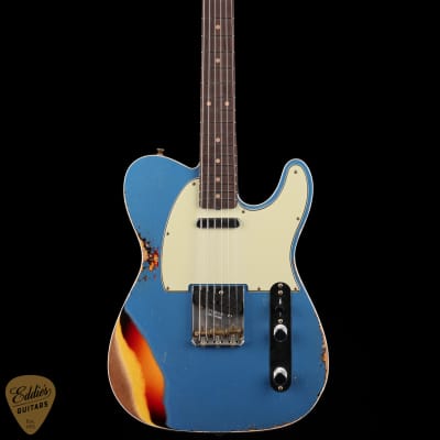 Fender Custom Shop LTD 60 Telecaster Custom Heavy Relic - Aged Lake Placid Blue over Chocolate 3-Color Sunburst image 3