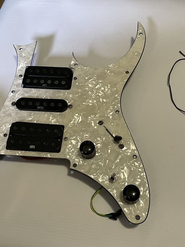 2000's Ibanez RG350DXZ Guitar Factory Loaded White Pearloid Pickguard  Pickups, Electronics