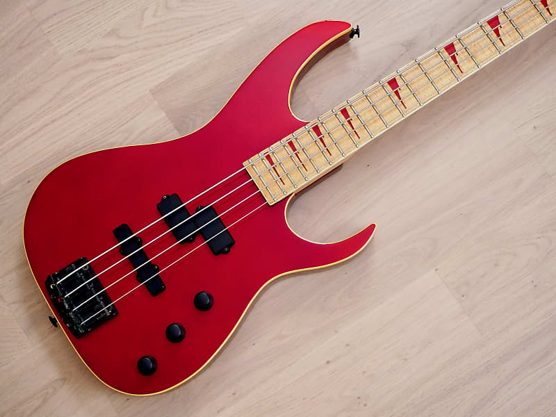 1991 Ibanez Road Bass RD-727 Custom Electric Bass PJ Candy Apple Red Japan