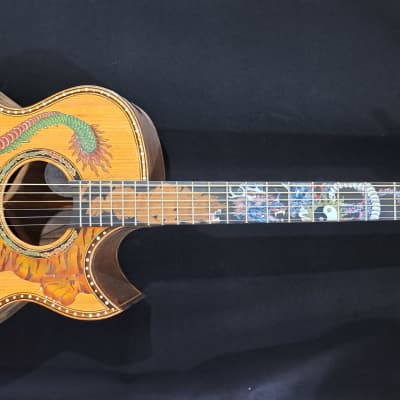 Blueberry NEW IN STOCK Handmade Acoustic Guitar TIgers and Dragons for sale