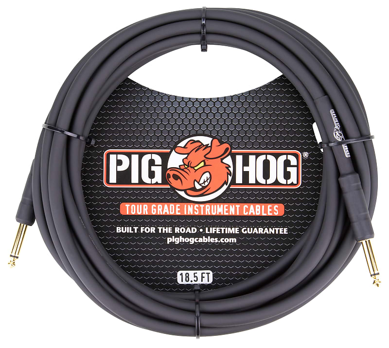 Pig Hog Tour Grade 18.5 ft Instrument Cable 1/4 Inch to 1/4 Inch Straight Connectors - PH186 image 1